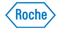 Roche blue logo with hexagonal border on white background